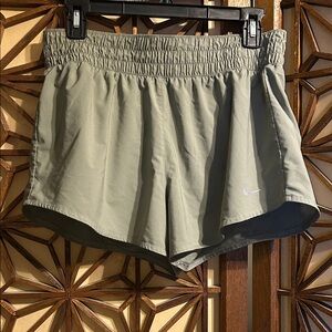 Nike Women's Light Olive Athletic Running Shorts medium M